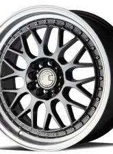 AodHan Wheels AH02 Wheel 17x8 5x100/114.3 35 Hyper Black with Machined Lip                                     - AH021780510011435HB - Image 3