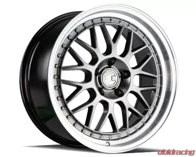 AodHan Wheels AH02 Wheel 18x8.5 5x100 35 Hyper Black with Machined Lip - AH02188551003HB