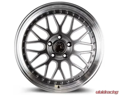 AodHan Wheels AH02 Wheel 18x8.5 5x100 35 Hyper Black with Machined Lip - AH02188551003HB