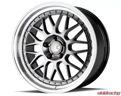 AodHan Wheels AH02 Wheel 18x8.5 5x100 35 Hyper Black with Machined Lip - AH02188551003HB