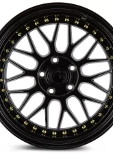 AodHan Wheels AH02 Wheel 18x8.5 5x120 35 Gloss Black with Gold Rivet                                     - AH021885512035GB - Image 2