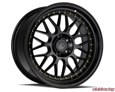 AodHan Wheels AH02 Wheel 18x9.5 5x120 35 Gloss Black with Gold Rivet - AH021895512035GB