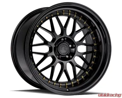 AodHan Wheels AH02 Wheel 19x11 5x114.3 15 Gloss Black with Gold Rivet - AH021911511415GB