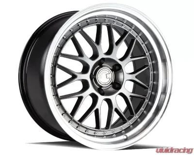 AodHan Wheels AH02 Wheel 19x9.5 5x114.3 12 Hyper Black with Machined Lip - AH021995511412HB