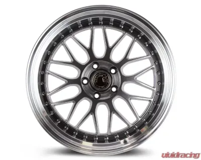 AodHan Wheels AH02 Wheel 19x9.5 5x114.3 12 Hyper Black with Machined Lip - AH021995511412HB