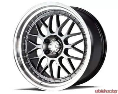 AodHan Wheels AH02 Wheel 19x9.5 5x114.3 12 Hyper Black with Machined Lip - AH021995511412HB