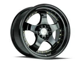 AodHan Wheels AH03 Wheel 17x9 5x100/114.3 25 Full Golss Black with Gold Rivet