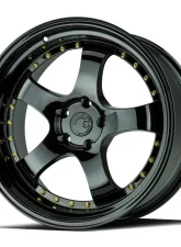 AodHan Wheels AH03 Wheel 19x9.5 5x114.3 22 Full Golss Black with Gold Rivet                                     - AH0319955114322FB - Image 3