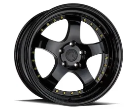 AodHan Wheels AH03 Wheel 18x9.5 5x114.3 30 Full Golss Black with Gold Rivet