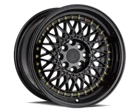 AodHan Wheels AH05 Wheel 15x8 4x100/114.3 20 Full Gloss Black with Gold Rivet
