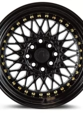 AodHan Wheels AH05 Wheel 16x8 4x100/114.3 15 Full Gloss Black with Gold Rivet                                     - AH0516804100114315FB - Image 2