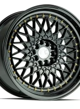 AodHan Wheels AH05 Wheel 17x9 5x100/114.3 25 Full Gloss Black with Gold Rivet                                     - AH0517905100114325FB - Image 3