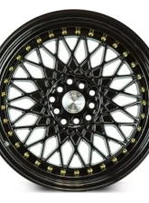 AodHan Wheels AH05 Wheel 17x9 5x100/114.3 25 Full Gloss Black with Gold Rivet                                     - AH0517905100114325FB - Image 2