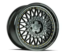 AodHan Wheels AH05 Wheel 18x9.5 5x114.3 35 Full Gloss Black with Gold Rivet