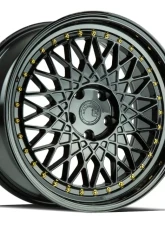 AodHan Wheels AH05 Wheel 18x8.5 5x114.3 35 Full Gloss Black with Gold Rivet                                     - AH0518855114335FB - Image 3