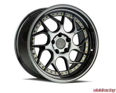 AodHan Wheels DS01 Wheel 19x10.5 5x114.3 22 Black Vacuum with Gold Rivets - DS1191055114322VB