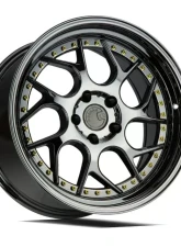 AodHan Wheels DS01 Wheel 19x10.5 5x114.3 22 Black Vacuum with Gold Rivets                                     - DS1191055114322VB - Image 3