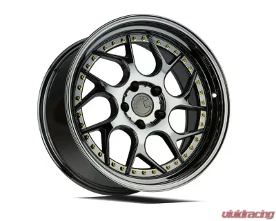 AodHan Wheels DS01 Wheel 19x10.5 5x114.3 22 Black Vacuum with Gold Rivets - DS1191055114322VB