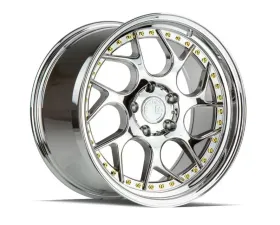 AodHan Wheels DS01 Wheel 18x9.5 5x100 35 Vacuum Chrome with Gold Rivets