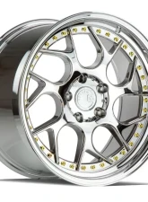 AodHan Wheels DS01 Wheel 19x10.5 5x114.3 15 Vacuum Chrome with Gold Rivets                                     - DS1191055114315VC - Image 3