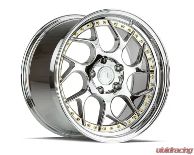 AodHan Wheels DS01 Wheel 19x10.5 5x114.3 15 Vacuum Chrome with Gold Rivets - DS1191055114315VC