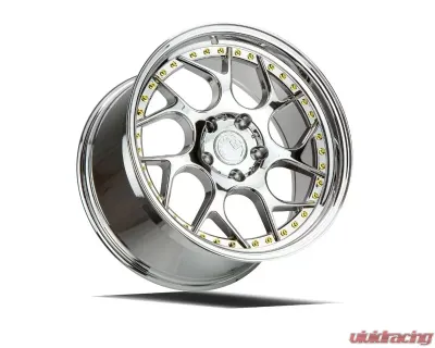 AodHan Wheels DS01 Wheel 19x10.5 5x114.3 15 Vacuum Chrome with Gold Rivets - DS1191055114315VC