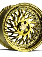 AodHan Wheels DS03 Wheel 18x9.5 (Driver Side) 5x100 35 Gold Vacuum with Chrome Rivets                                     - DS31895510035VG_D - Image 3
