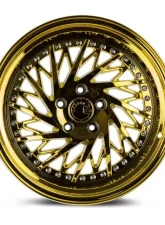 AodHan Wheels DS03 Wheel 18x9.5 (Driver Side) 5x100 35 Gold Vacuum with Chrome Rivets                                     - DS31895510035VG_D - Image 2