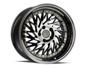 AodHan Wheels DS03 Wheel 18x9.5 (Driver Side) 5x114.3 30 Black Vacuum with Gold Rivets