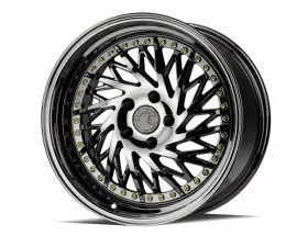 AodHan Wheels DS03 Wheel 18x9.5 (Passenger Side) 5x114.3 30 Black Vacuum with Gold Rivets
