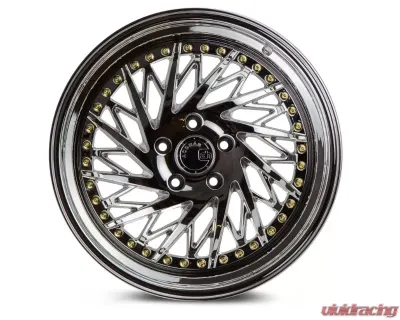 AodHan Wheels DS03 Wheel 18x9.5 (Driver Side) 5x114.3 30 Vacuum Chrome with Gold Rivets - DS318955114330VC_D