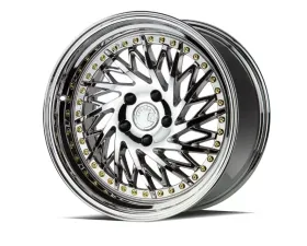 AodHan Wheels DS03 Wheel 18x9.5 (Passenger Side) 5x114.3 30 Vacuum Chrome with Gold Rivets