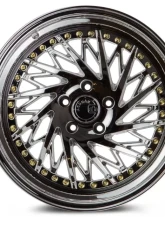 AodHan Wheels DS03 Wheel 18x9.5 (Passenger Side) 5x114.3 30 Vacuum Chrome with Gold Rivets                                     - DS318955114330VC_P - Image 2