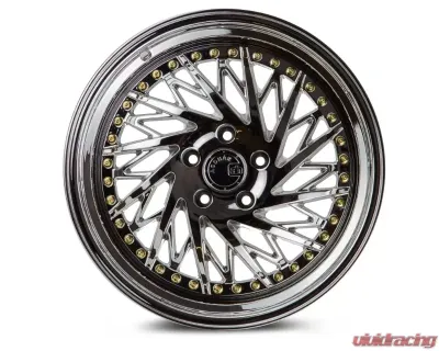 AodHan Wheels DS03 Wheel 18x9.5 (Passenger Side) 5x114.3 30 Vacuum Chrome with Gold Rivets - DS318955114330VC_P