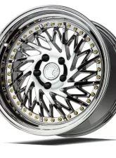 AodHan Wheels DS03 Wheel 18x9.5 (Passenger Side) 5x114.3 30 Vacuum Chrome with Gold Rivets                                     - DS318955114330VC_P - Image 3