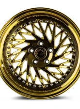 AodHan Wheels DS03 Wheel 18x9.5 (Passenger Side) 5x114.3 30 Gold Vacuum with Chrome Rivets                                     - DS318955114330VG_P - Image 2