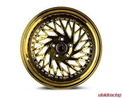 AodHan Wheels DS03 Wheel 18x9.5 (Passenger Side) 5x114.3 30 Gold Vacuum with Chrome Rivets - DS318955114330VG_P