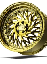AodHan Wheels DS03 Wheel 18x9.5 (Passenger Side) 5x114.3 30 Gold Vacuum with Chrome Rivets                                     - DS318955114330VG_P - Image 3