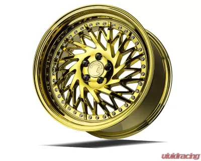 AodHan Wheels DS03 Wheel 18x9.5 (Passenger Side) 5x114.3 30 Gold Vacuum with Chrome Rivets - DS318955114330VG_P