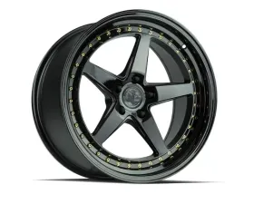 AodHan Wheels DS05 Wheel 18x10.5 5x114.3 15 Gloss Black With Gold Rivets