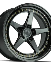 AodHan Wheels DS05 Wheel 18x8.5 5x114.3 35 Gloss Black With Gold Rivets                                     - DS51885511435GB - Image 3