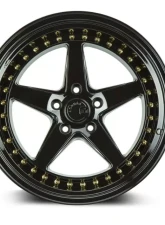 AodHan Wheels DS05 Wheel 18x8.5 5x114.3 35 Gloss Black With Gold Rivets                                     - DS51885511435GB - Image 2
