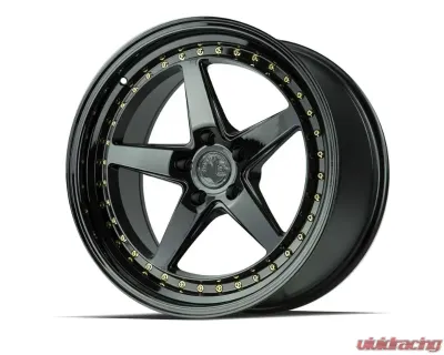 AodHan Wheels DS05 Wheel 18x8.5 5x114.3 35 Gloss Black With Gold Rivets - DS51885511435GB