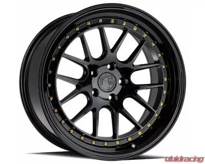 AodHan Wheels DS06 Wheel 18x9.5 5x114.3 15 Gloss Black with Gold Rivets - DS61895511415GB