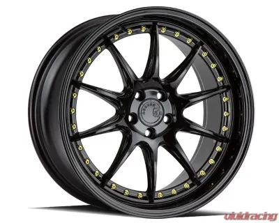 AodHan Wheels DS07 Wheel 19x11 5x114.3 22 Gloss Black with Gold Rivets - DS71911511422GB