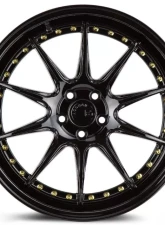 AodHan Wheels DS07 Wheel 19x11 5x114.3 22 Gloss Black with Gold Rivets                                     - DS71911511422GB - Image 2