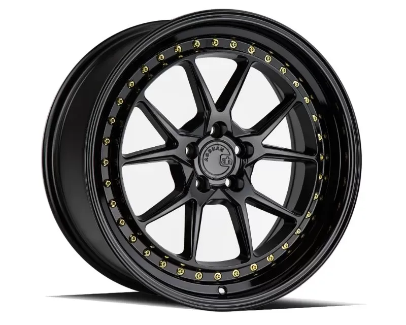 AodHan Wheels DS08 Wheel 19x8.5 5x120 35 Gloss Black with Gold Rivets - DS81985512035GB