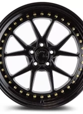 AodHan Wheels DS08 Wheel 18x9.5 5x100 35 Gloss Black with Gold Rivets                                     - DS81895510035GB - Image 2