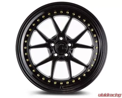 AodHan Wheels DS08 Wheel 18x9.5 5x100 35 Gloss Black with Gold Rivets - DS81895510035GB