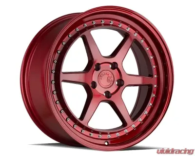 AodHan Wheels DS09 Wheel 18x9.5 5x114.3 30 Candy Red with Chrome Rivets - DS91895511430R